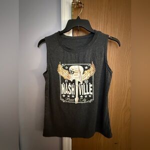 Nashville Graphic Women's Gray Sleeveless Tee